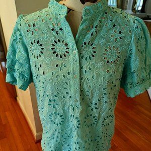 J Crew Puff Sleeve Popover Top